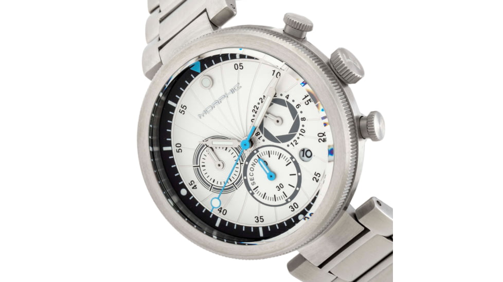 Morphic M87 Series Chronograph Bracelet Watch w/Date, Silver/White, One Size, MPH8701