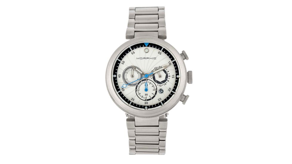 Morphic M87 Series Chronograph Bracelet Watch w/Date, Silver/White, One Size, MPH8701