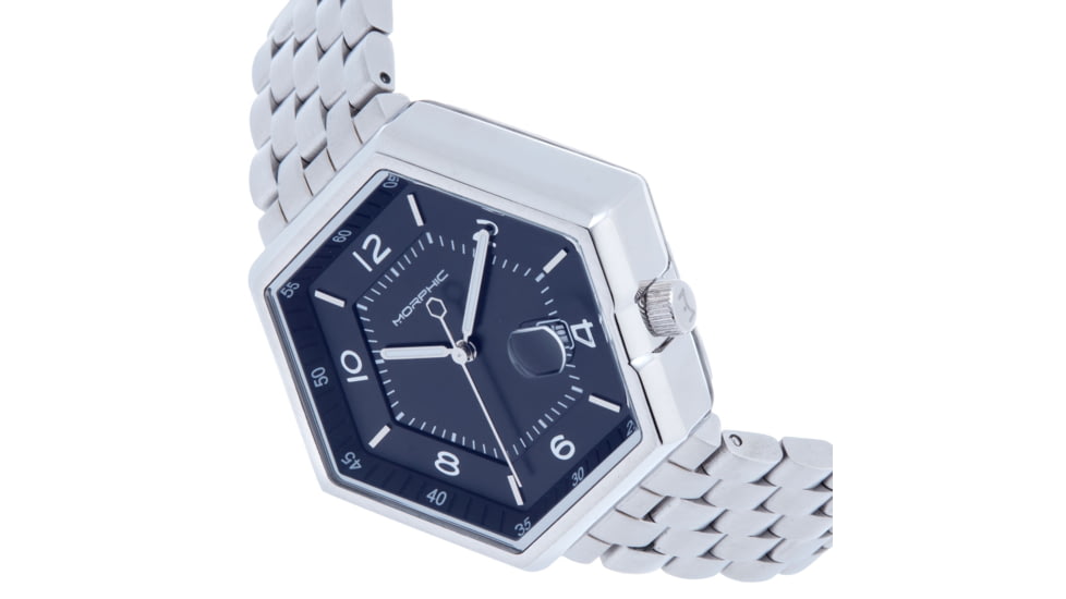Morphic M96 Series Bracelet Watch w/Date - Mens, Black/Silver, One Size, MPH9601
