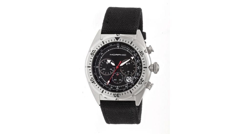 Morphic Mens M53 Series Leather-Band Watch, Black MPH5301