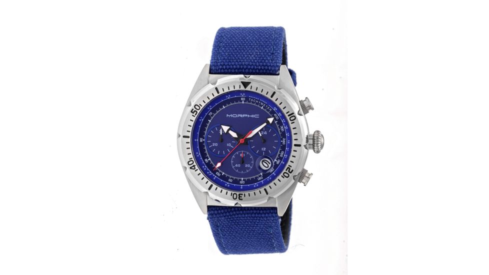 Morphic Mens M53 Series Leather-Band Watch, Blue MPH5303