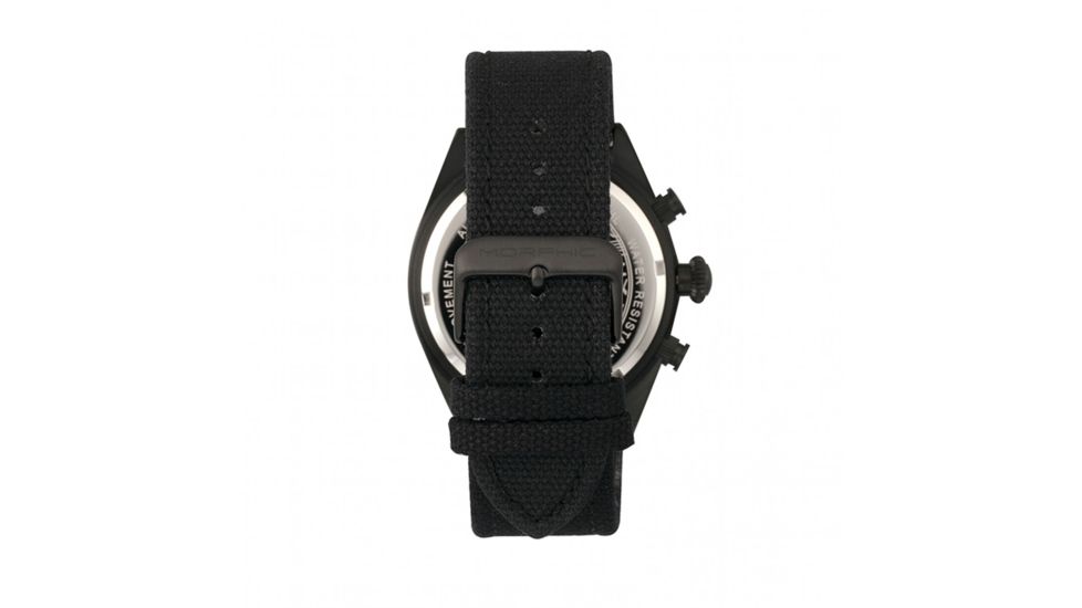 Morphic Mens M53 Series Leather-Band Watch, Silver/Black, MPH5304