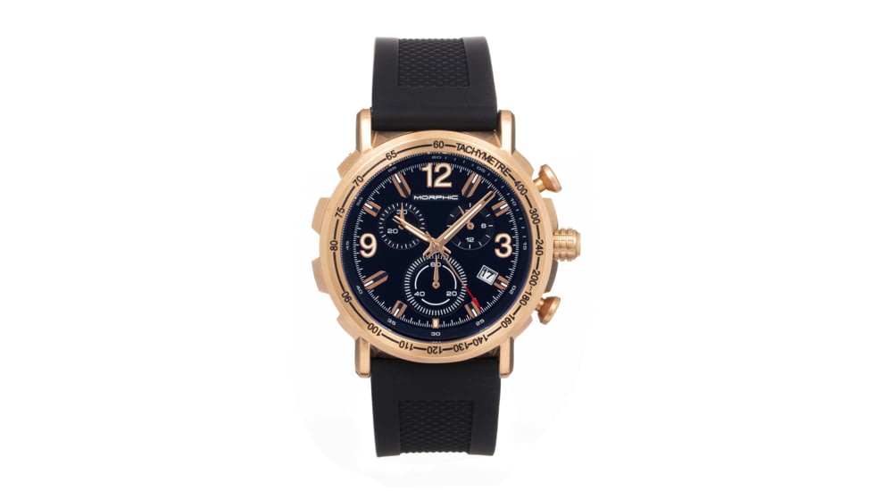 Morphic Morphic M93 Series Chronograph Strap Watch w/Date, Rose Gold/Black, One Size, MPH9303