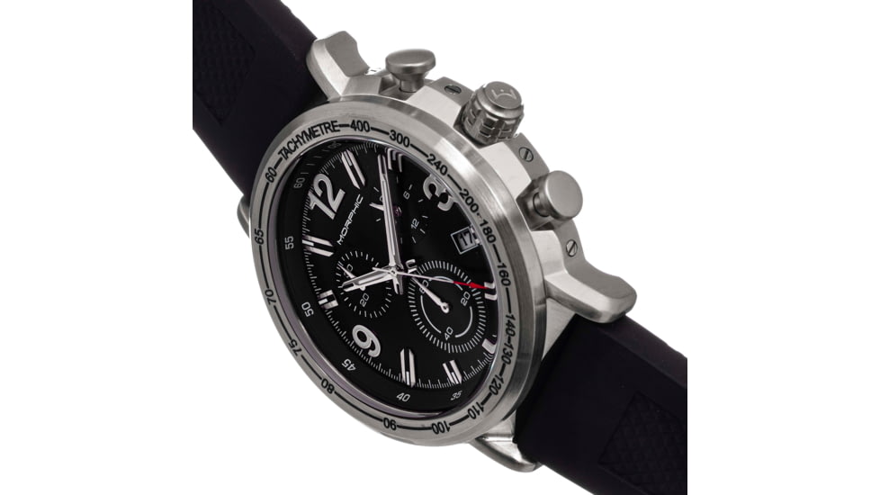 Morphic Morphic M93 Series Chronograph Strap Watch w/Date, Silver/Black, One Size, MPH9301