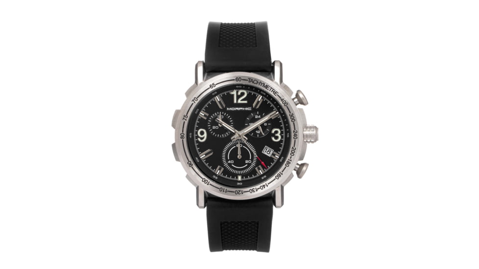 Morphic Morphic M93 Series Chronograph Strap Watch w/Date, Silver/Black, One Size, MPH9301