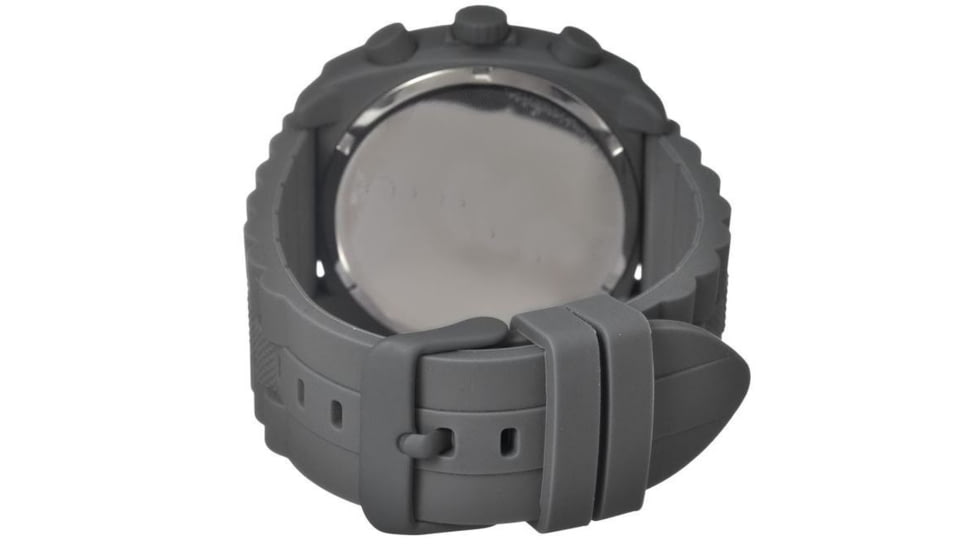 MOS Mens Berlin Strap Watch w/Day and Date Grey Bezel, Grey/Tonneau-shaped Case, Grey/analog Dial, Red Hands MOSBN102