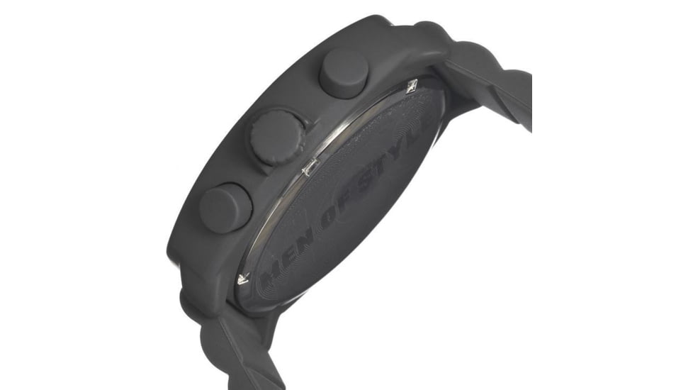 MOS Mens Berlin Strap Watch w/Day and Date Grey Bezel, Grey/Tonneau-shaped Case, Grey/analog Dial, Red Hands MOSBN102