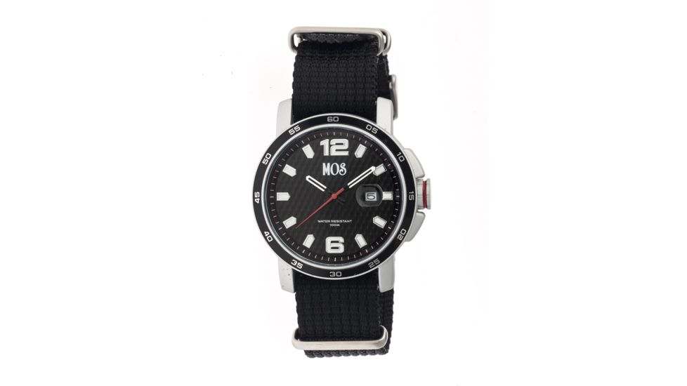EB101 Edinburgh Mens Watch, black Band, Black Bezel, White Markers, Black Dial