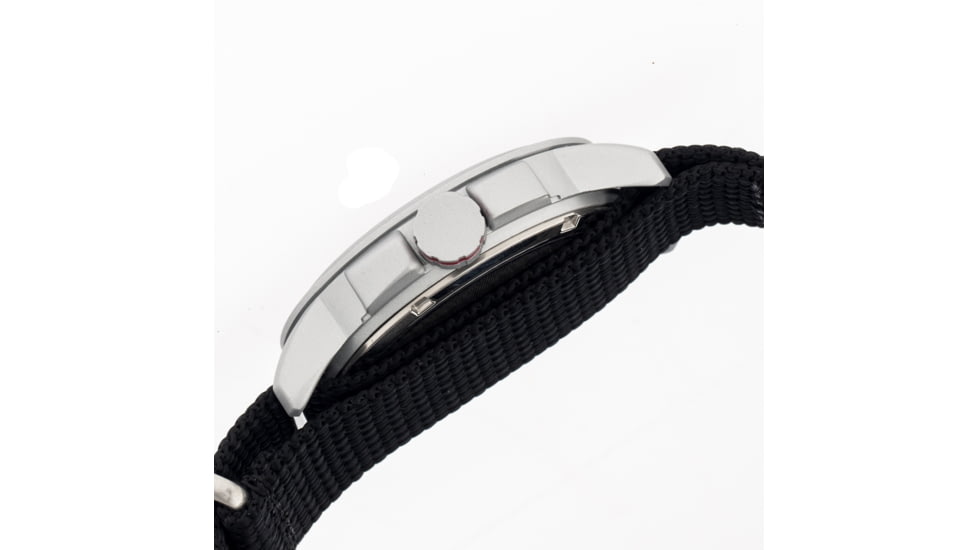 EB102 Edinburgh Mens Watch, black Band, Red Bezel, Red Markers, Black Face