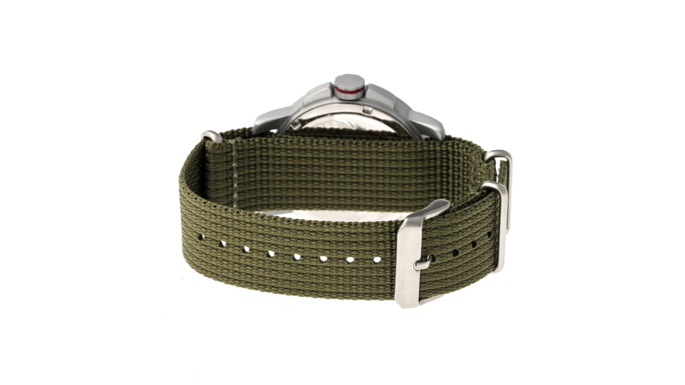 EB103 Edinburgh Mens Watch, olive Band, Olive Bezel, Black Markers, White Face