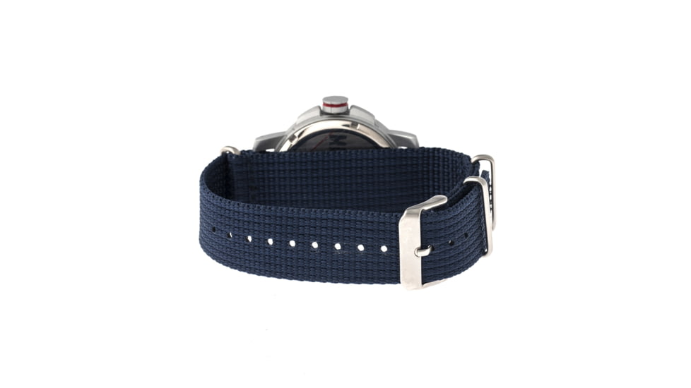 EB104 Edinburgh Mens Watch, navy Band, Blue Bezel, Black Markers, White Face