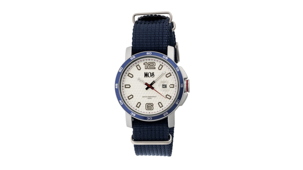 EB104 Edinburgh Mens Watch, navy Band, Blue Bezel, Black Markers, White Face