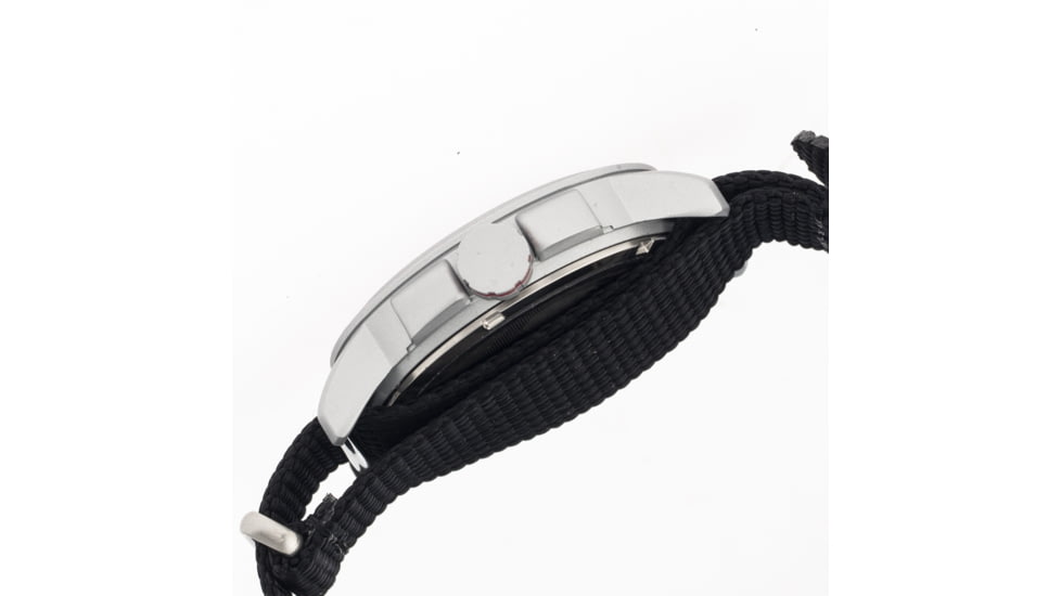 EB105 Edinburgh Mens Watch, black Band, Orange Bezel, Orange Markers, Black Face