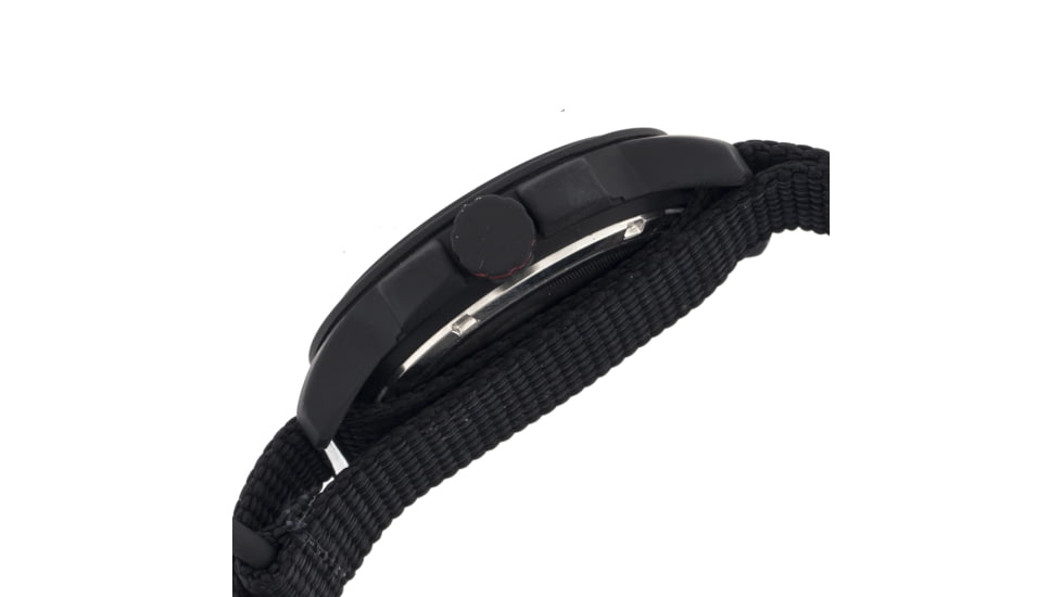 EB107 Edinburgh Mens Watch, black Band, Black Bezel, Red Markers, Black Face