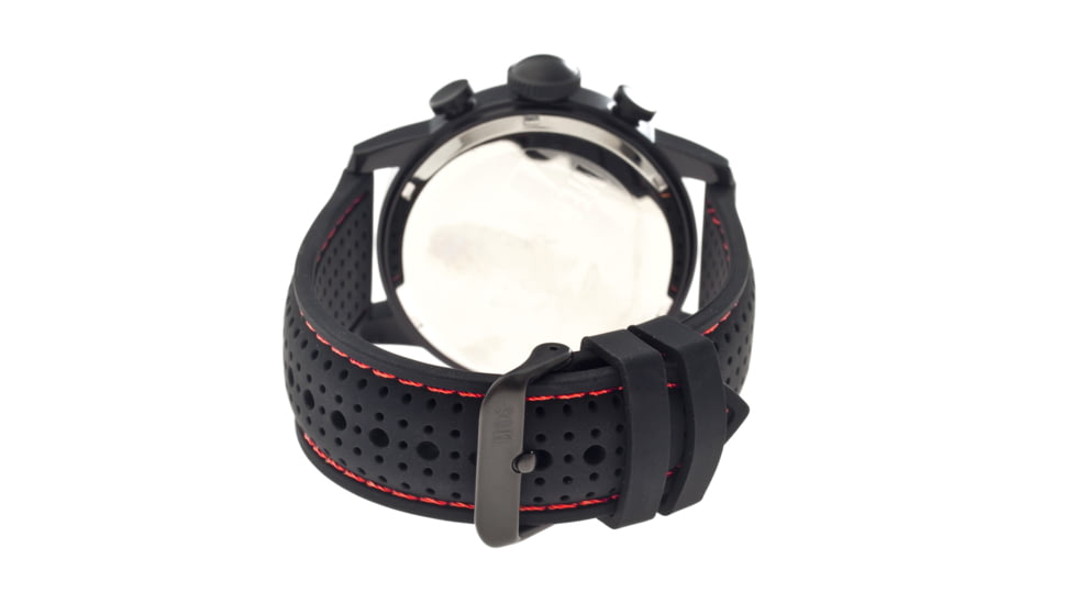 MOS La104 Los Angeles Mens Watch, 47mm, Black Strap, Red/Black Dial MOSLA104