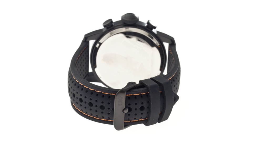 MOS La103 Los Angeles Mens Watch, 47mm, Black Strap, Orange/Black Dial MOSLA103