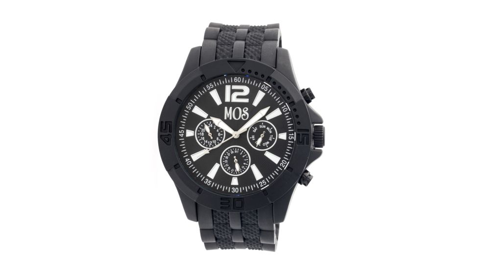 MOS MD101 Madrid Mens Watch, Black Case, 48mm, White Markers MOSMD101
