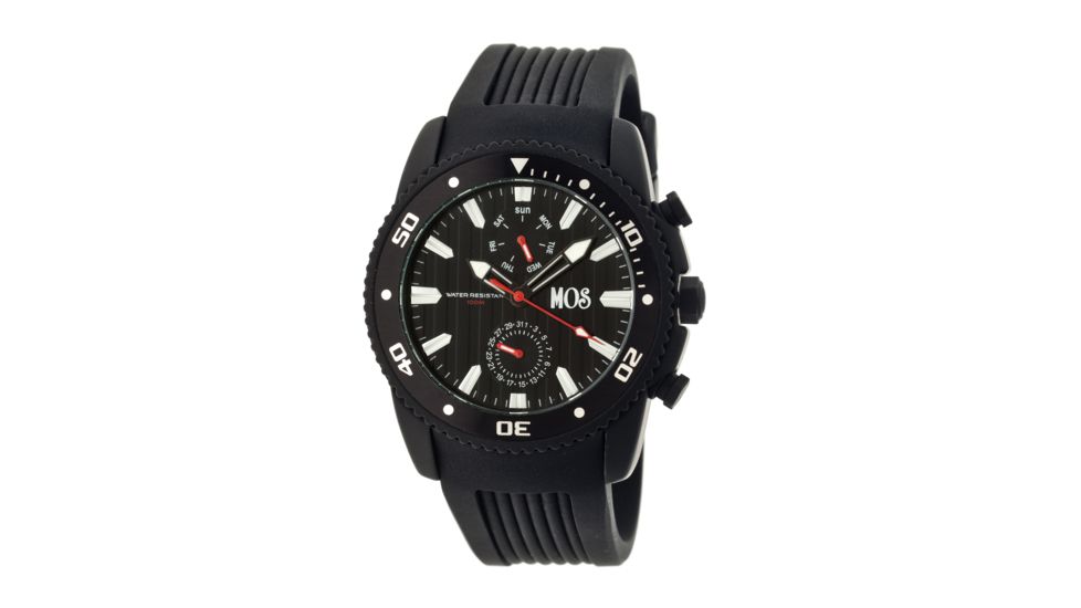 MOS TK106 Tokyo Mens Watch, 45mm, Black Strap, Black Dial MOSTK106