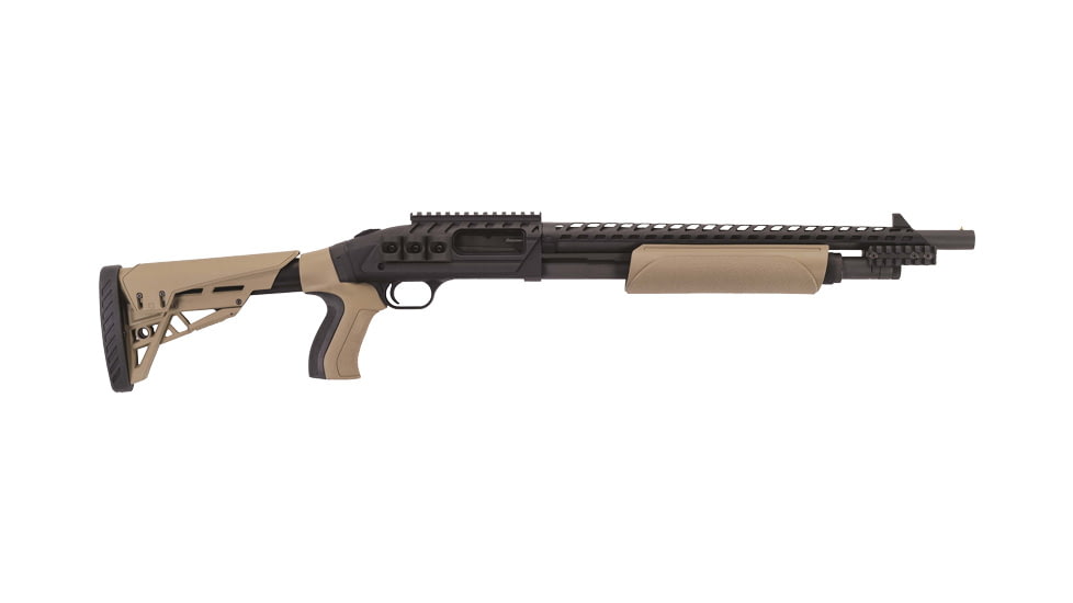 Mossberg 500 Ati Tactical 3in Tactical Pump Shotgun, 12 Gauge, 18.5in BBL, Synthetic FDE Stock, Front Sight, 6RD Capacity, Blued, 50424