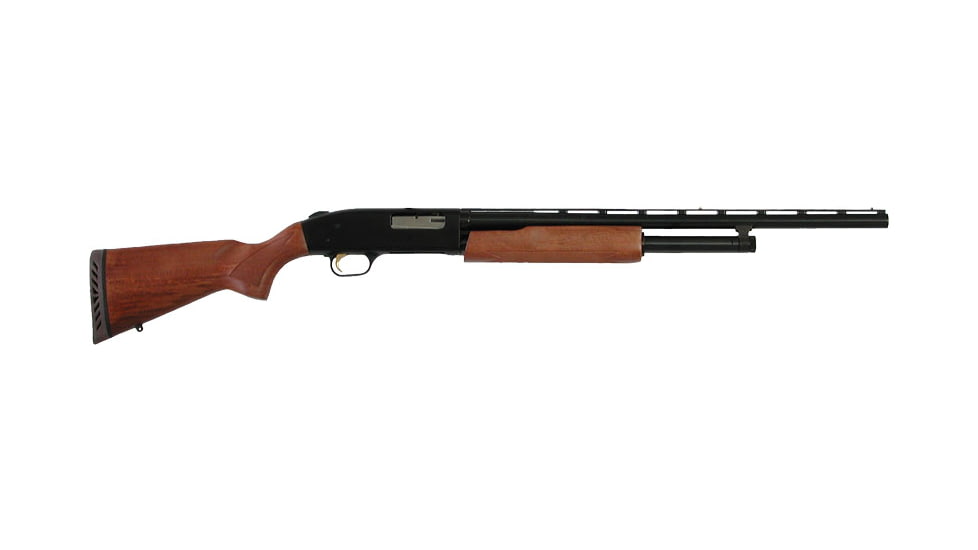 Mossberg 500 Bantam 3in Field Pump Youth Shotgun, 20 Gauge, 22in BBL, Hardwood Stock, Twin Bead Sights, Blued Black, 54132