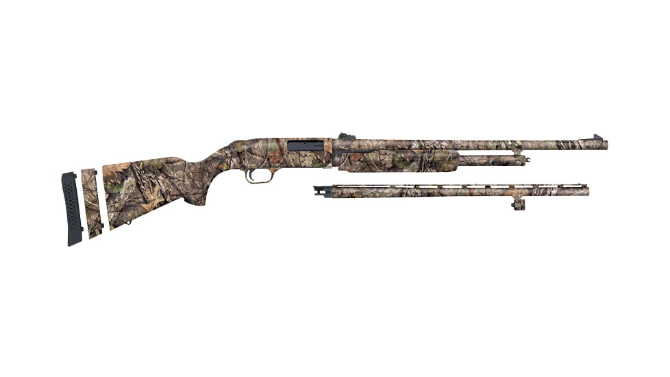 Mossberg 500 Combo Super Bantam 3in Field Pump Youth Shotgun, 20 Gauge, 22in &amp; 24in Rifled BBL, Synthetic Breakup Country Stock, Camo, 54215