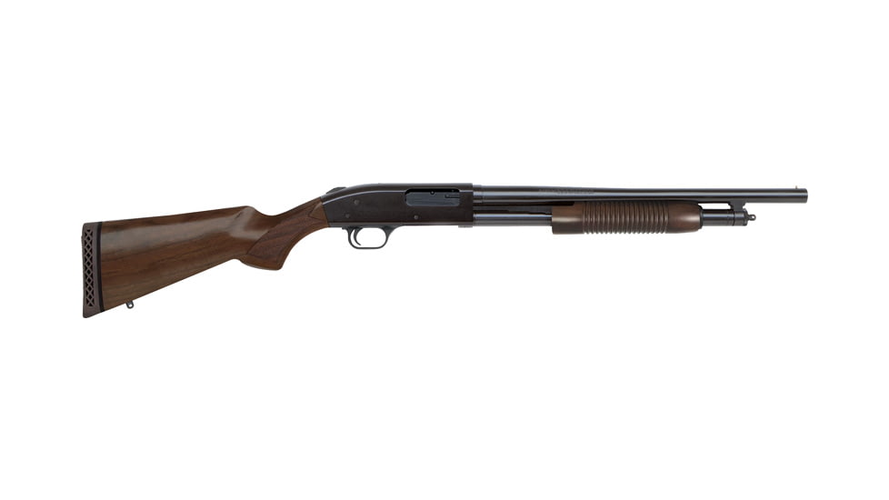 Mossberg 500 Retrograde 3in Field Pump Shotgun, 12 Gauge, 18.5in BBL, Synthetic Stock, Bead Sight, 6RD Capacity, Blued, 50429