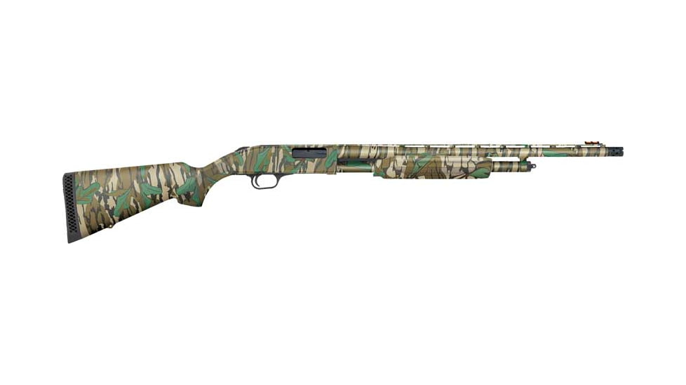 Mossberg 500 Turkey Or 3in Field Pump Shotgun, 20 Gauge, 22in BBL, Synthetic MO Greenleaf Stock, Adjustable Fiber Optic Sights, Camo, 54337