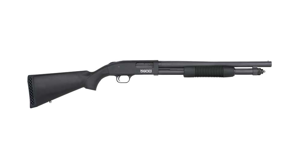 Mossberg 590S 1.75In-3in Field Pump Shotgun, 12 Gauge, 18.5in BBL, Synthetic Matte Black Stock, 9RD Capacity, Matte Blued, 51605