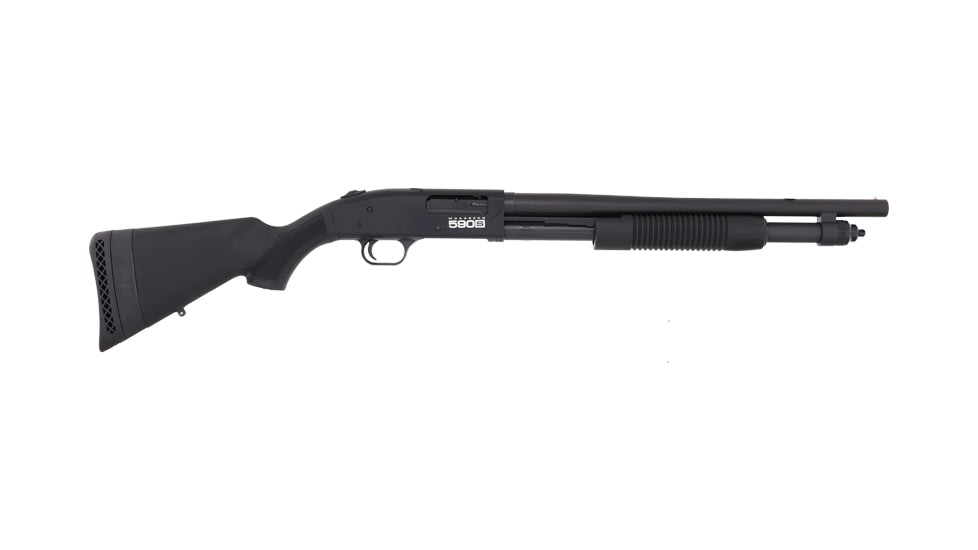Mossberg 590S Super Bantam 3in Field Pump Shotgun, 12 Gauge, 18.5in BBL, Synthetic Grey Stock, 10RD Capacity, Matte Blued, 51607