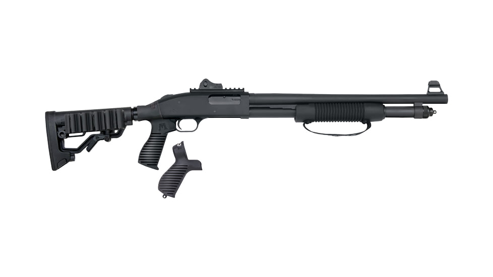 Mossberg 590SPX 3in Adj Tactical Pump Shotgun, 12 Gauge, 18.5in BBL, Synthetic Black Stock, Fiber Optic Front Sight/Ghost Ring Rear Sight, 6RD Capacity, Blued, 50696