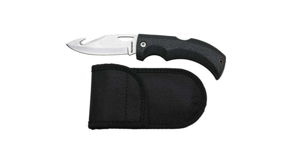 Mossberg Pro Hunter Fixed Blade Gut Hook, 3.625in 440 Stainless Steel Blade,Rubber Handle M2HT36GH