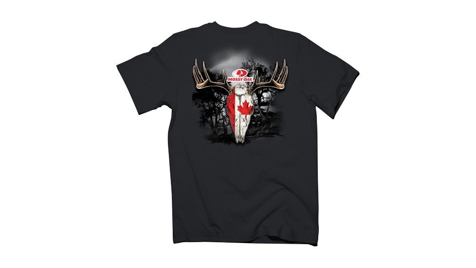 Mossy Oak Men's T-shirt Large ''deer Skull'' Black