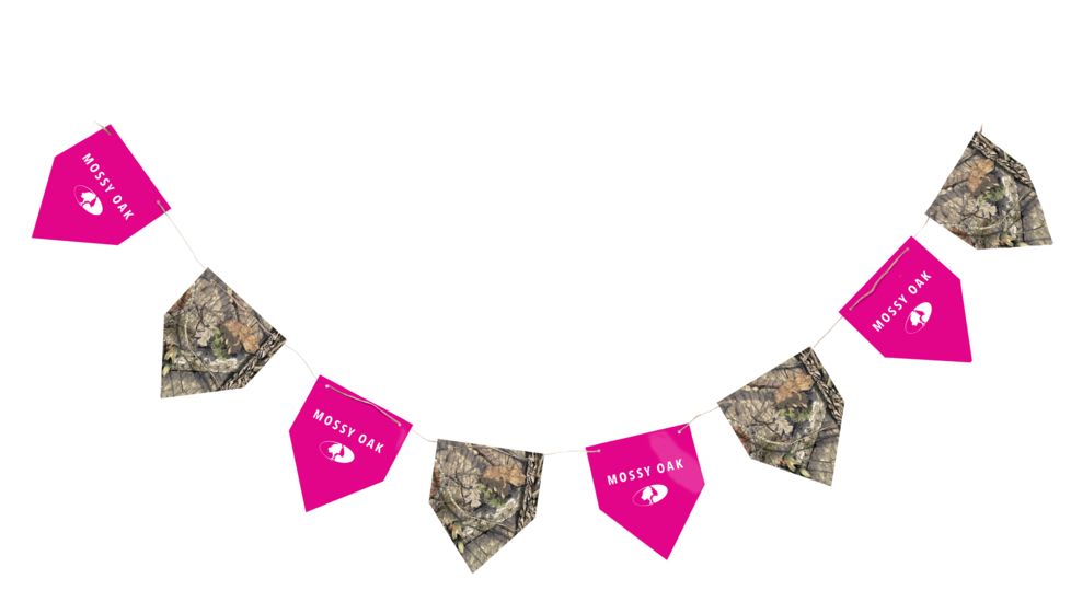 Mossy Oak Plastic Pennant Banner,10ft, Pink/Mossy Oak MPA1253