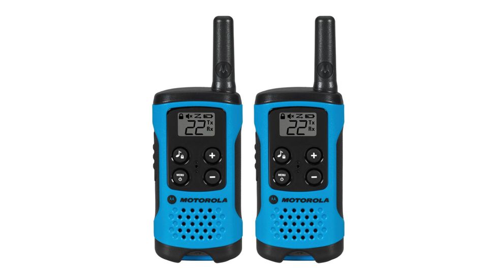 Motorola T100 Alkaline 2 Way Radio, Pack of 2, Neon Blue, T100