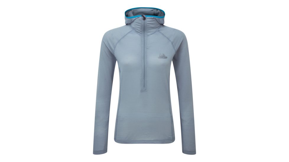Mountain Equipment Solar Eclipse  Hooded Zip Tee - Womens, Nimbus, 12 ME-002949 Nimbus 12 NA