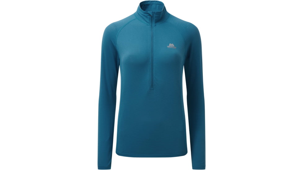 Mountain Equipment Solar Eclipse Zip Tee - Womens, Alto Blue, 12 UK/8 US, ME-004766-ME-01437-12