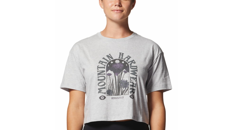 Mountain Hardwear Alpine Flowers Short Sleeve Tee - Womens, Hardwear Grey Heather, Small, 2025241057-H-S