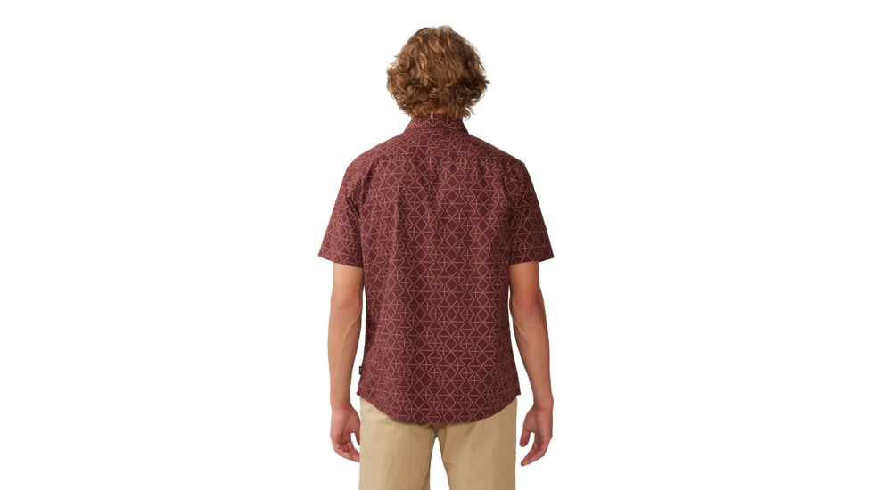 Mountain Hardwear Big Cottonwood Short Sleeve Shirt - Mens, Washed Raisin Dot Geo Print, Small, 1829001630-S