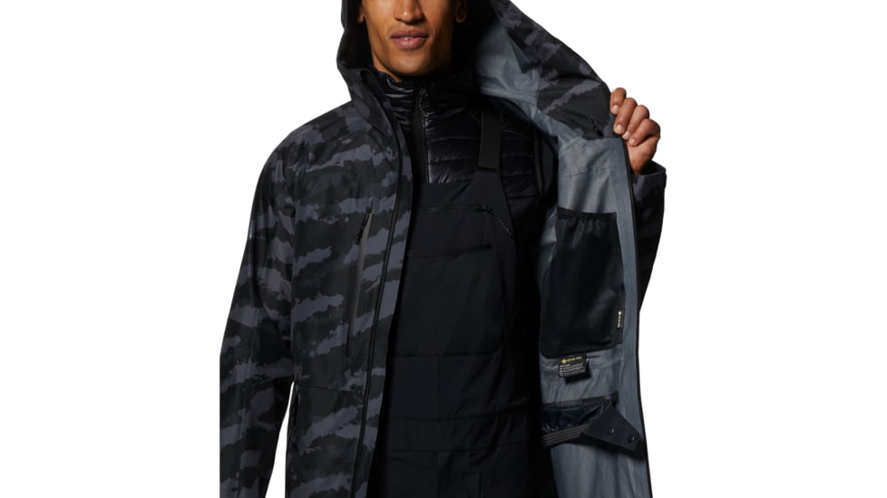 Mountain Hardwear Boundary Ridge Gore Tex Jacket - Mens, Black Brushstro, Large, 1942811090-Black Bru