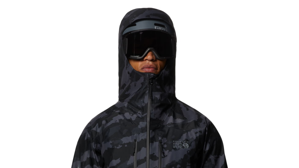 Mountain Hardwear Boundary Ridge Gore Tex Jacket - Mens, Black Brushstro, Large, 1942811090-Black Bru