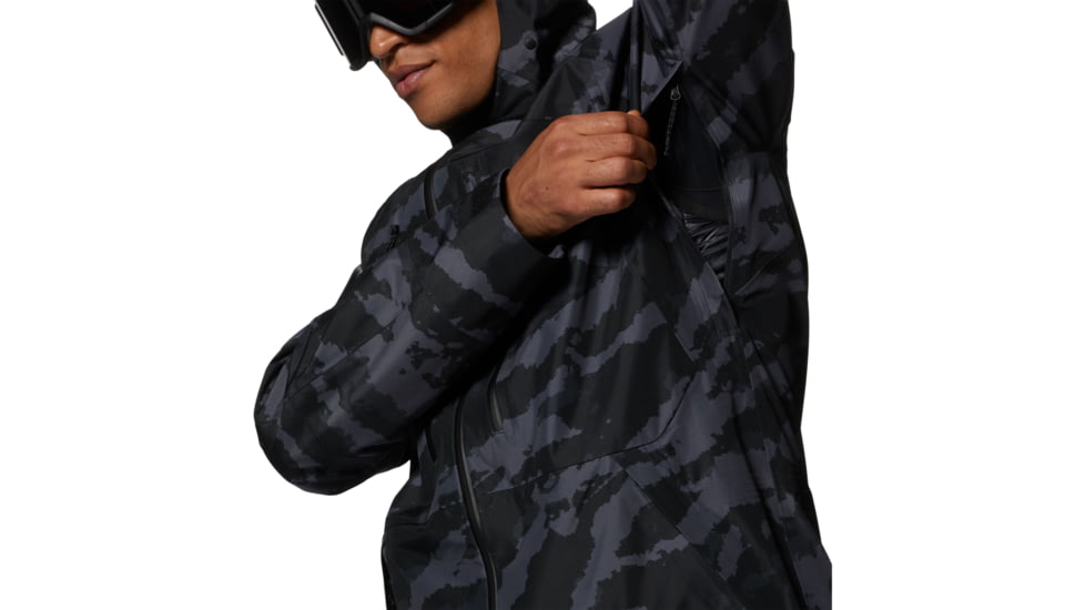 Mountain Hardwear Boundary Ridge Gore Tex Jacket - Mens, Black Brushstro, Large, 1942811090-Black Bru