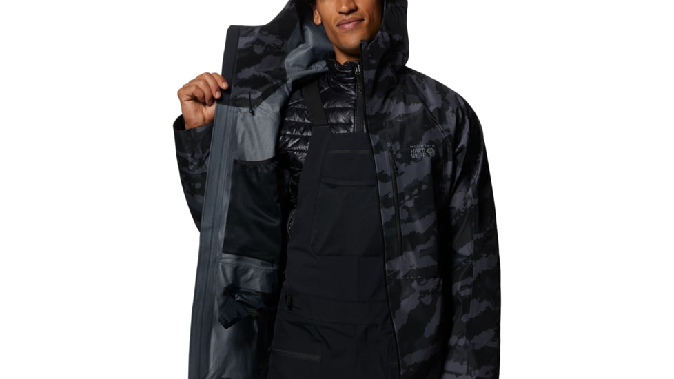 Mountain Hardwear Boundary Ridge Gore Tex Jacket - Mens, Black Brushstro, Large, 1942811090-Black Bru