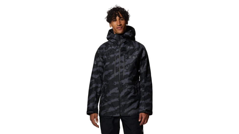 Mountain Hardwear Boundary Ridge Gore Tex Jacket - Mens, Black Brushstro, Large, 1942811090-Black Bru