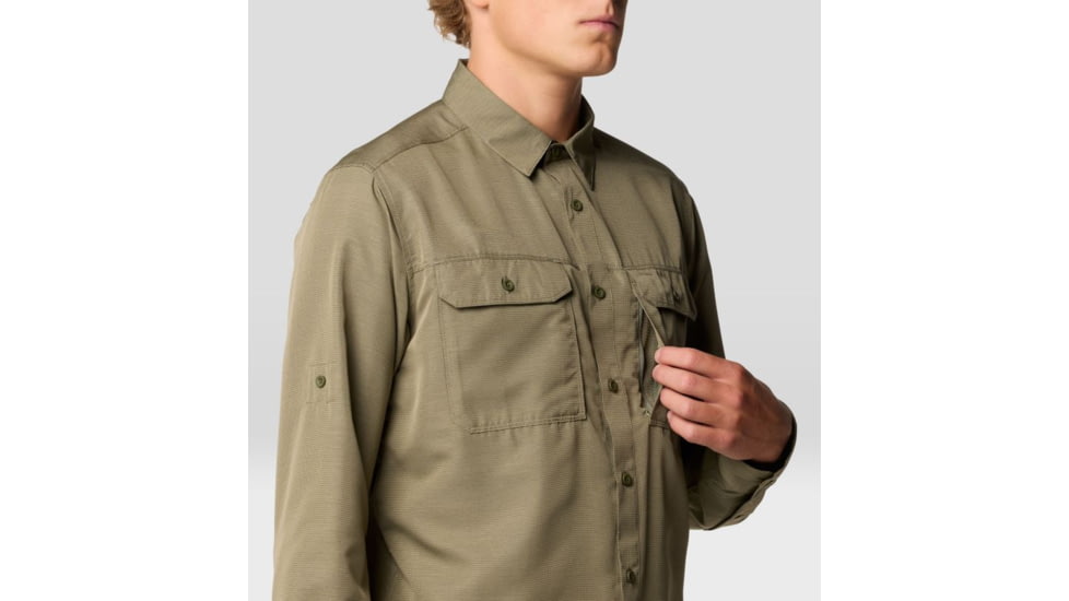Mountain Hardwear Canyon Extended Long Sleeve Shirt - Mens, Stone Green, S, 190423047321