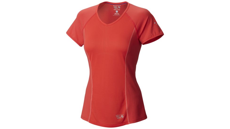Mountain Hardwear CoolRunner Short Sleeve T - Women's-Red Hibiscus-X-Small