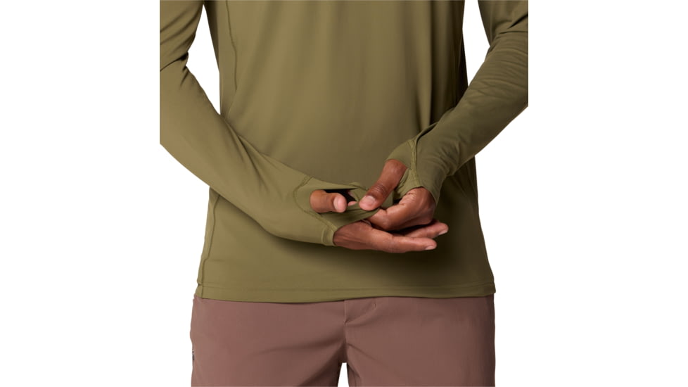 Mountain Hardwear Crater Lake Long Sleeve Hoody - Men's, Combat Green, XL, 1982411-353-XL