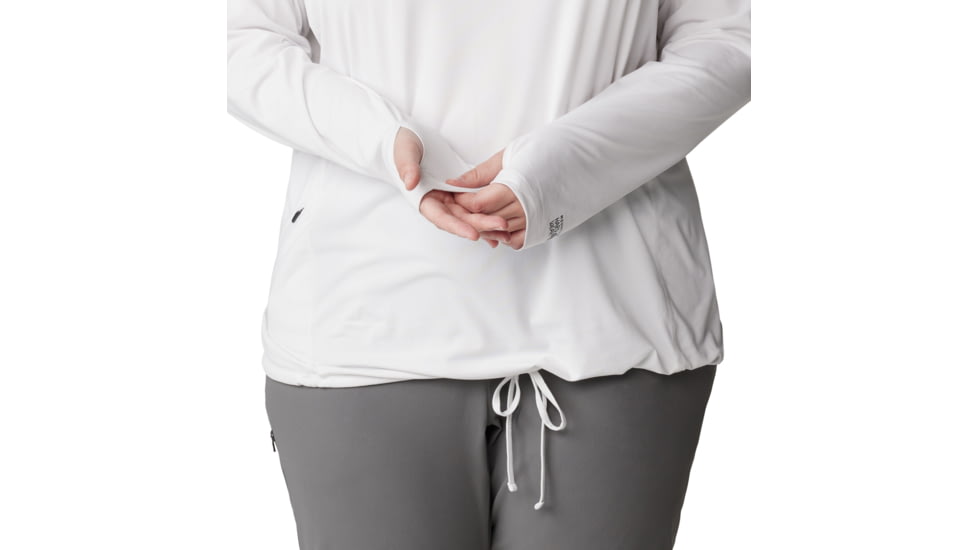 Mountain Hardwear Crater Lake LS Hoody - Women's Extended, Fogbank, 1X, 1829682-102-1X