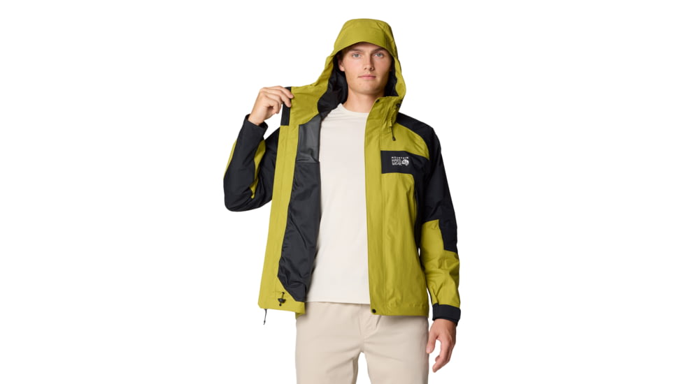 Mountain Hardwear Dry Times Hooded Jacket - Mens, Moon Moss/Black, XL, 190423024889