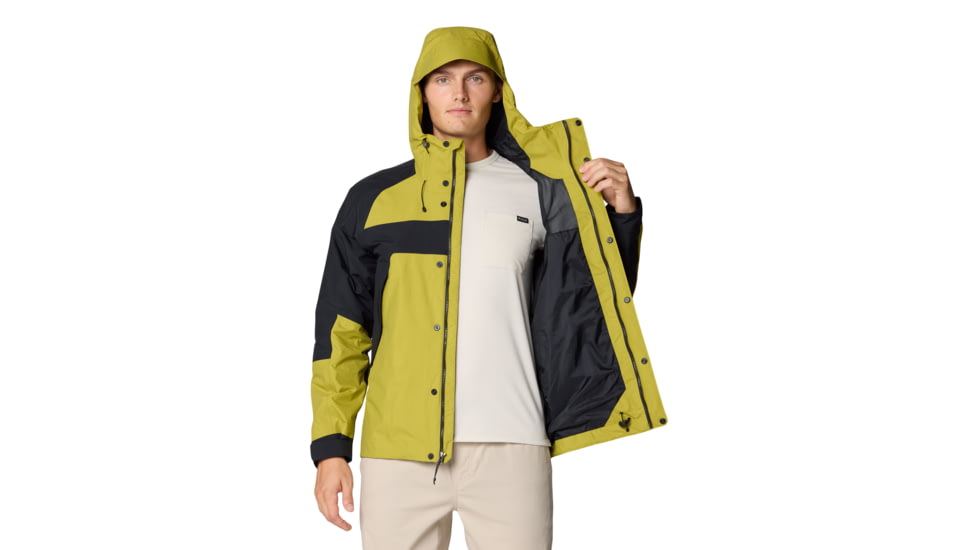 Mountain Hardwear Dry Times Hooded Jacket - Mens, Moon Moss/Black, XL, 190423024889