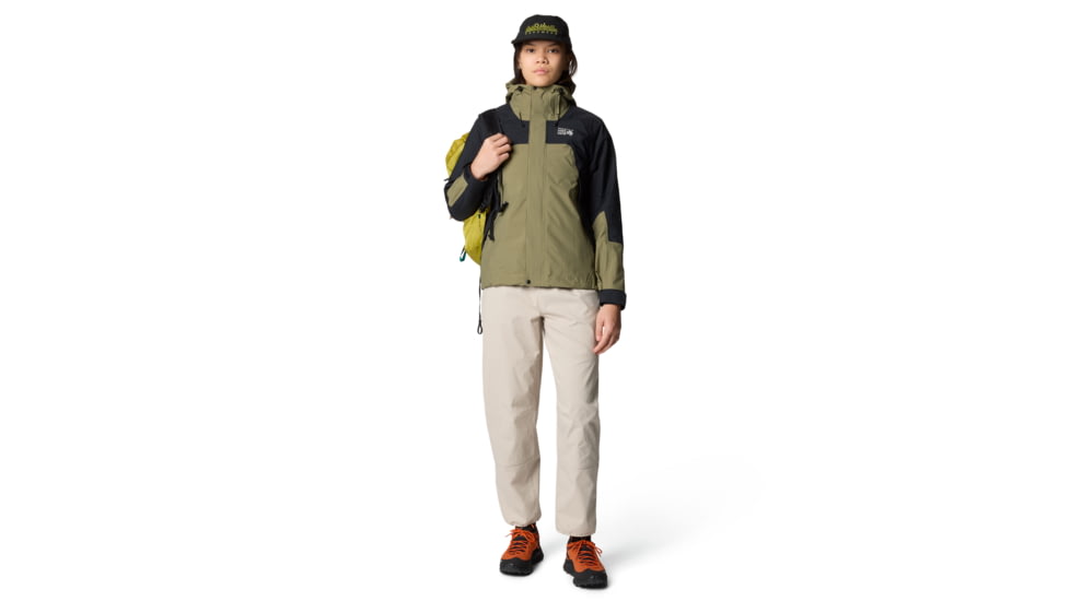 Mountain Hardwear Dry Times Hooded Jacket - Women's, Mission Olive, Black, S, 2109741-335-S